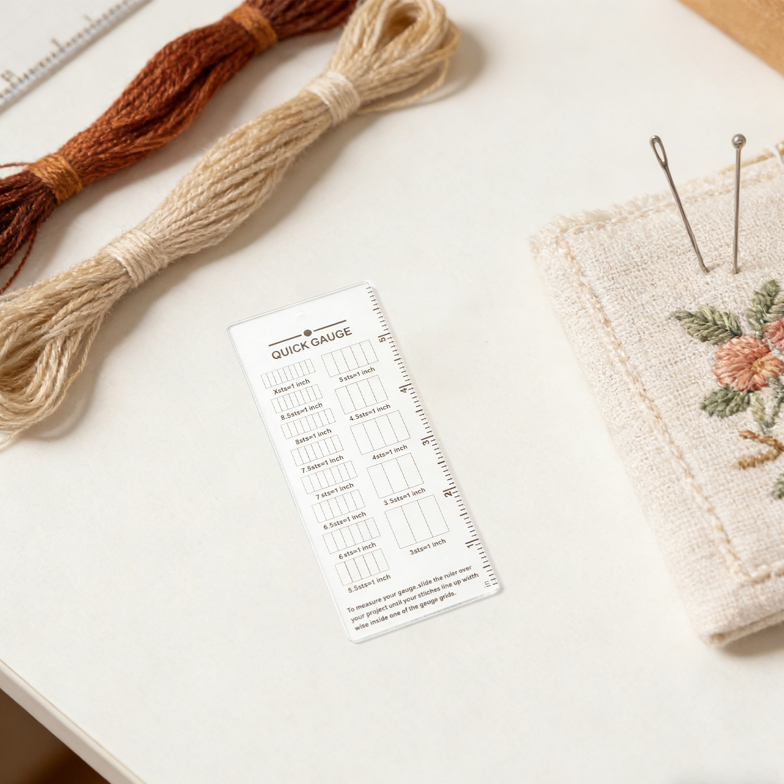 2Pcs Knitting Gauge Ruler Acry - огляд і ціна Sewing Gauge Ruler