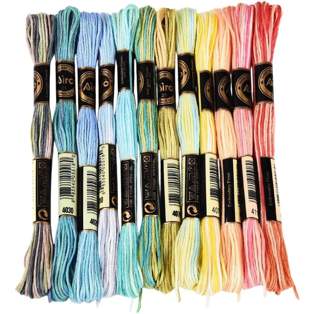 12 Skeins 105 Yards 6 Ply Vari - огляд і ціна Embroidery Floss Thread