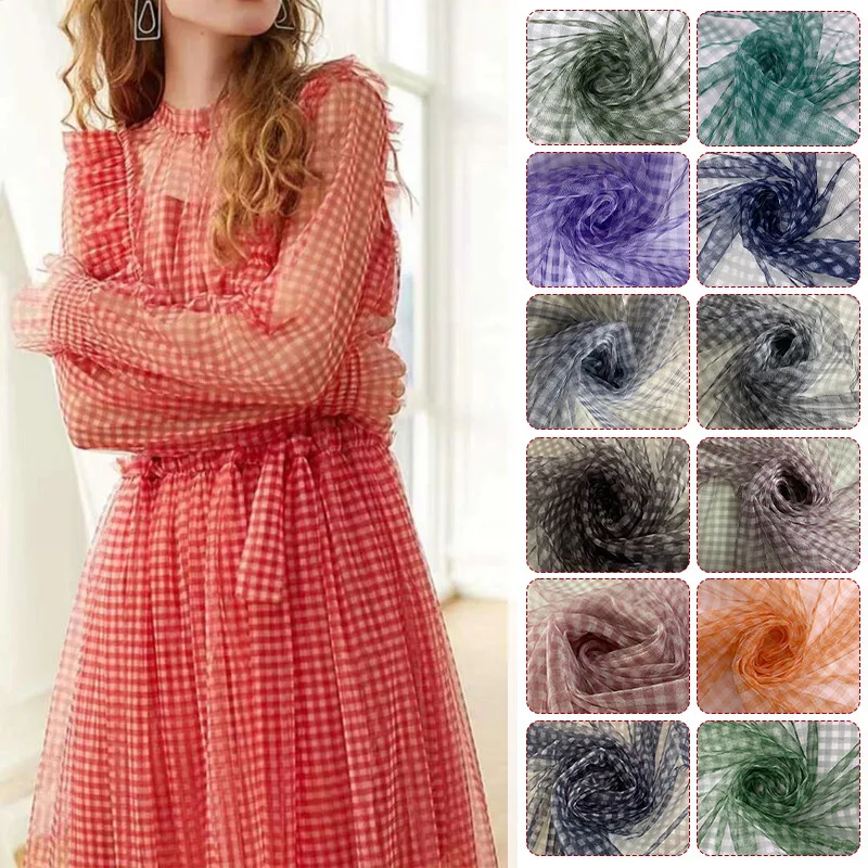 90x150cm Check Mesh Fabric Tra - огляд і ціна Sewing Batik Fabric