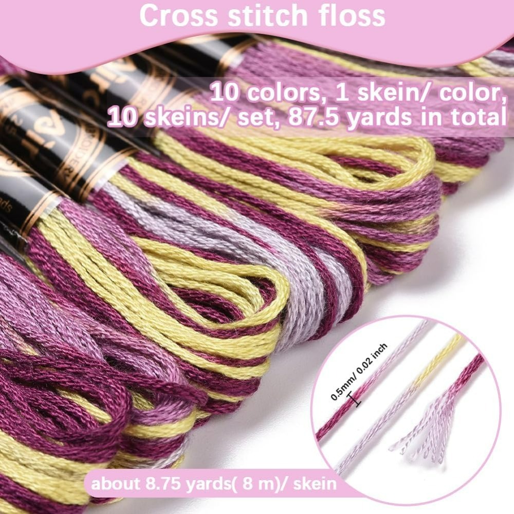 6 Strands Purple Variegated Em - огляд і ціна Embroidery Floss Thread