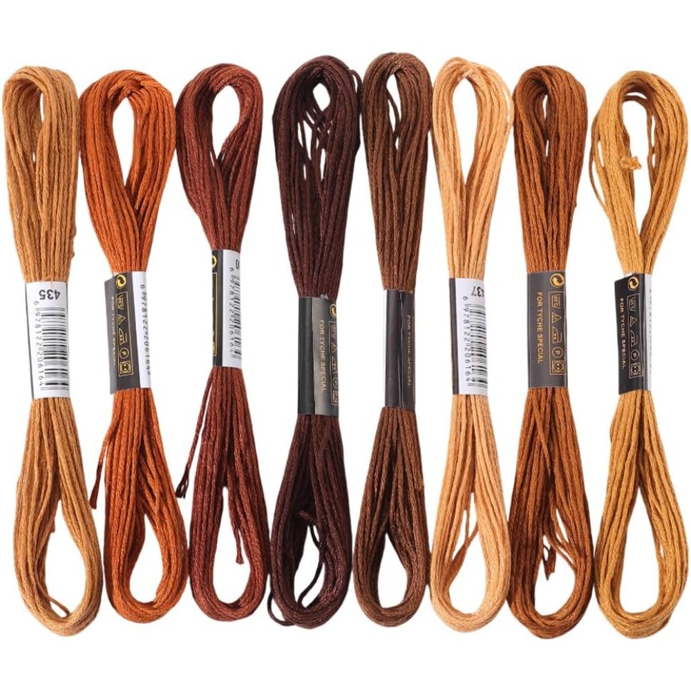 8 Skeins 6 Strands Brown Embro - огляд і ціна Embroidery Floss Thread