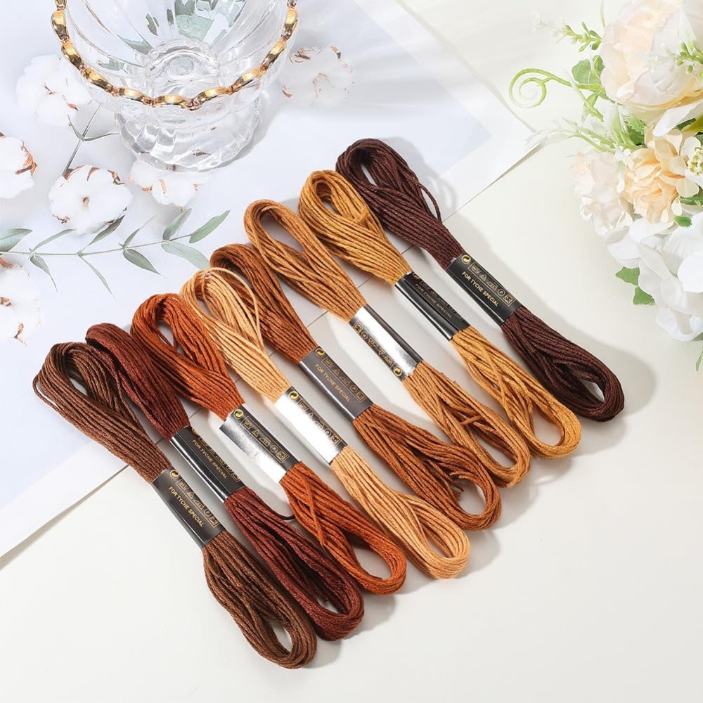 8 Skeins 6 Strands Brown Embro - огляд і ціна Embroidery Floss Thread