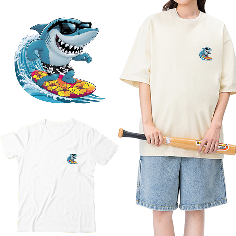 Interesting Sharks Surfing Iro - огляд і ціна Iron On Patch