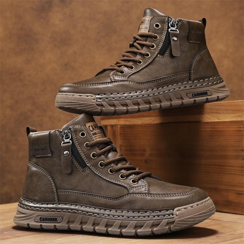 Men Leather High Top Ankle Boo - огляд і ціна Sewing Garment