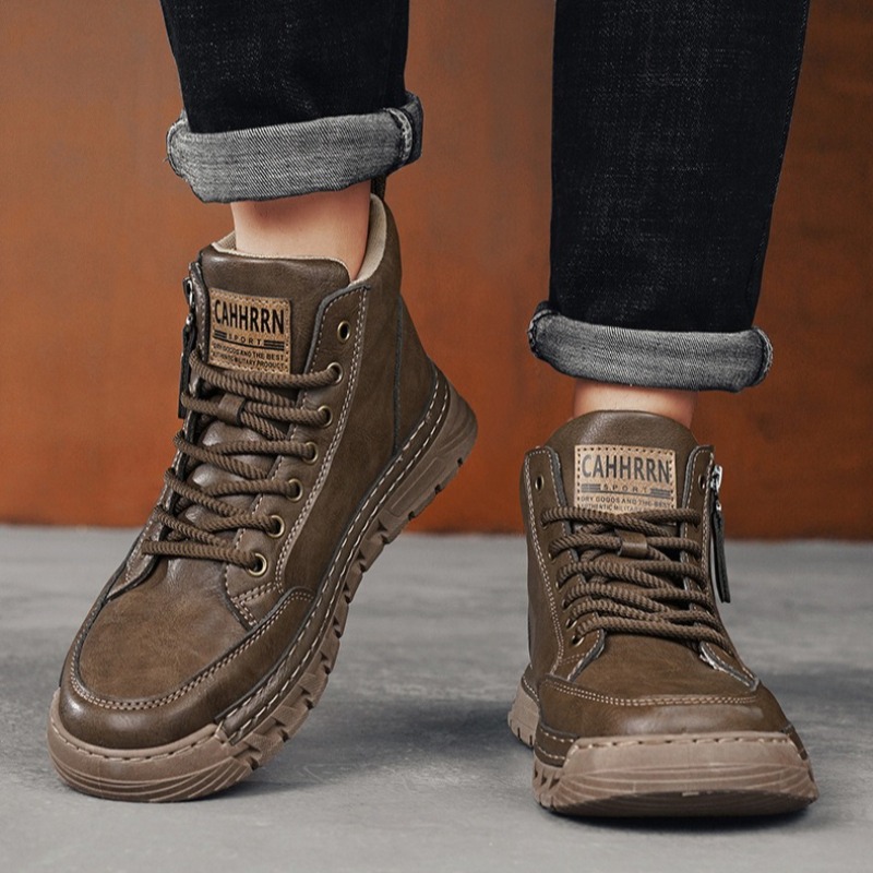 Men Leather High Top Ankle Boo - огляд і ціна Sewing Garment