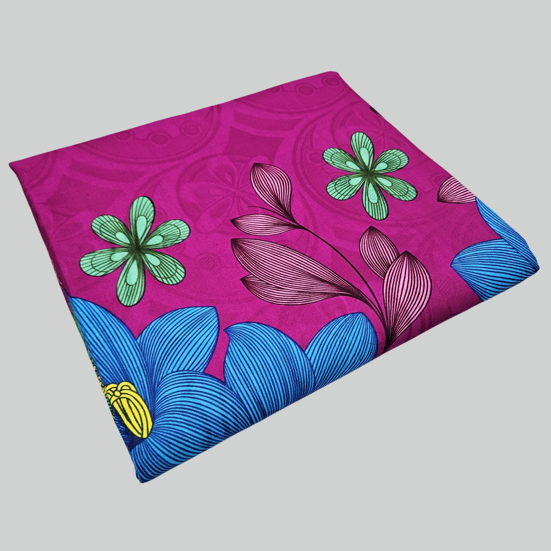Floral Printed on Purple Blue  - огляд і ціна Sewing Batik Fabric