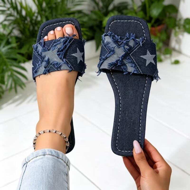 Y2K Denim Strap Flat Heel Sand - огляд і ціна Sewing Expert