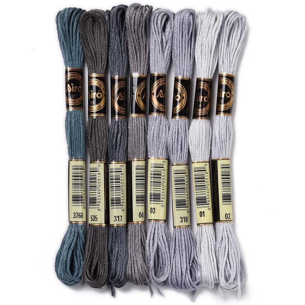 8 Skeins 70 Yards Grey Friends - огляд і ціна Embroidery Floss Thread