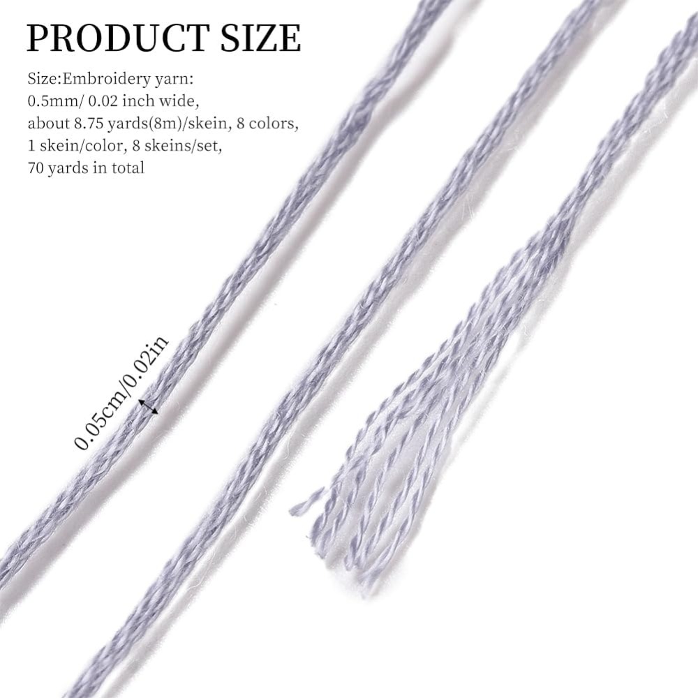 8 Skeins 70 Yards Grey Friends - огляд і ціна Embroidery Floss Thread